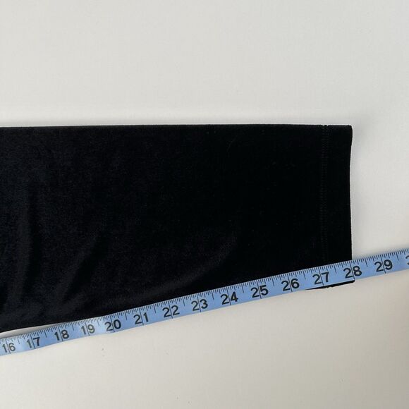 Suave Black Velvet Leggings Pants Sz Large Revolutionary Tummy Control Stretch - Picture 6 of 6